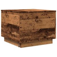 Salontafel met LED-verlichting 50x50x40 cm oud houtkleurig - thumbnail