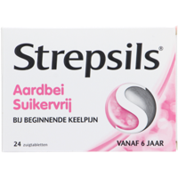 Strepsils Aardbei suikervrij 24 Zuigtabletten - thumbnail