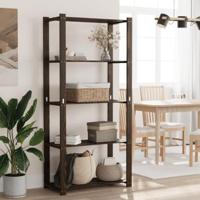 VidaXL Opbergrek 5-laags 80x38x170 cm massief grenenhout zwart - thumbnail
