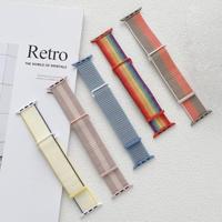 Nylon sport loop band - Lichtroze - Extra sterke klittenbandsluiting - Geschikt voor Apple Watch 38mm / 40mm / 41mm / 42mm - thumbnail