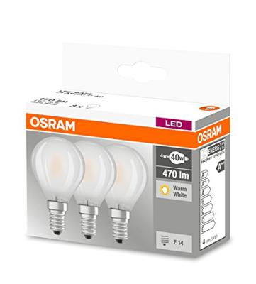 OSRAM HOMELIGHTING 4058075819399 LED-lamp Energielabel E (A - G) E14 Kogel 4.2 W = 40 W Warmwit (Ø x l) 45 mm x 84 mm Filament / Retro-LED 3 stuk(s)