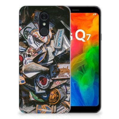LG Q7 | Siliconen hoesje | met foto Badges