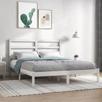 Bedframe zonder matras massief grenenhout wit 140x190 cm - thumbnail