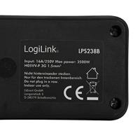 LogiLink LPS238B Stekkerdoos Zwart Randaarde stekker 1 stuk(s) - thumbnail