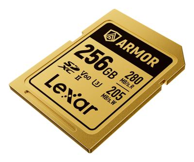 Lexar SDXC Pro Gold Series ARMOR UHS-II 256GB V60 IP68 R280/W205