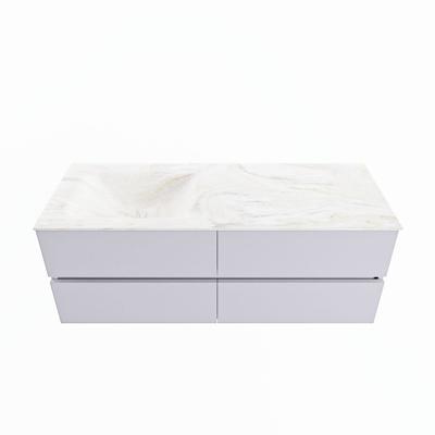 MONDIAZ VICA-DLUX 130cm badmeubel onderkast Cale 4 lades. Inbouw wastafel CLOUD links 1 kraangat, kleur Ostra. MONDIAZ VICA-DLUX 130cm badmeubel onderkast Cale 4 lades. Inbouw wastafel CLOUD links 1 kraangat, kleur Ostra.