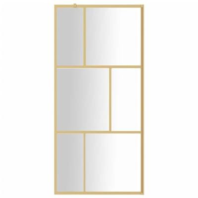 VidaXL Inloopdouchewand transparant 80x195 cm esg-glas goudkleurig - thumbnail