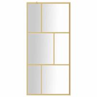 Inloopdouchewand transparant 80x195 cm ESG-glas goudkleurig - thumbnail