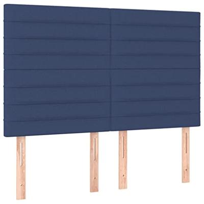 Boxspring met matras en LED stof blauw 140x200 cm