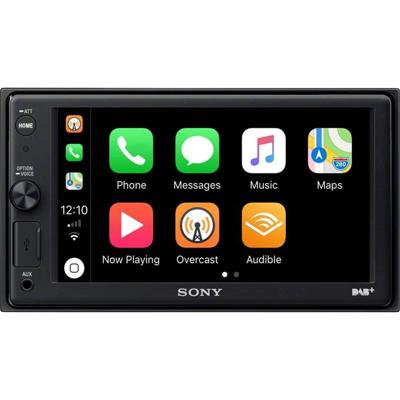 Sony Xav-Ax1005Kit Dab+ Media Receiver, Touchscreen 6,2 Inch, met Bluetooth en Apple Carplay en Antenne Inbegrepen, Zwart