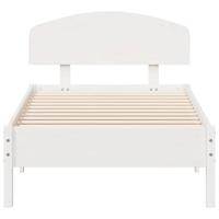 Bedframe zonder matras massief grenenhout wit 90x200 cm - thumbnail