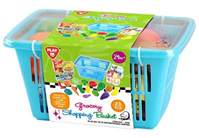 Playgo winkelmandje met boodschappen speelset - 23dlg.