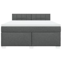 Boxspring met matras stof donkergrijs 180x200 cm - thumbnail