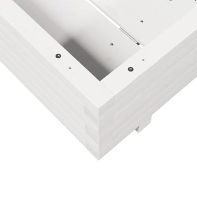 Plantenbak 70x70x26,5 cm massief grenenhout wit