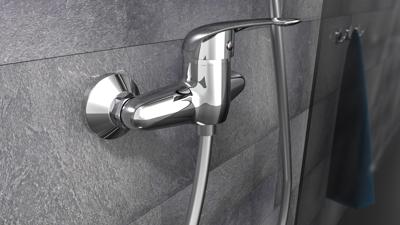 MAGNA ééngreepsmengkraan douche, chroom keramische schijven geluidsarme, verwisselbare 40 mm-cartouche ½" (Ø ca. 1,9 cm) verbinding voor doucheslang metalen greep garantie: 5 jaar