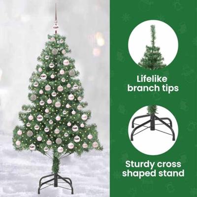 VidaXL Kerstboom met 300 led met standaard groen 210 cm pvc