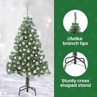 VidaXL Kerstboom met 300 led met standaard groen 210 cm pvc - thumbnail
