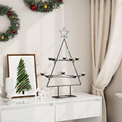 VidaXL Kerstdecoratie kerstboom 75 cm metaal zwart