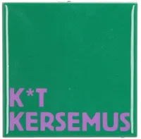 Daan Kromhout Design tegeltje keramiek k*t kersemus 10x10cm groen - thumbnail