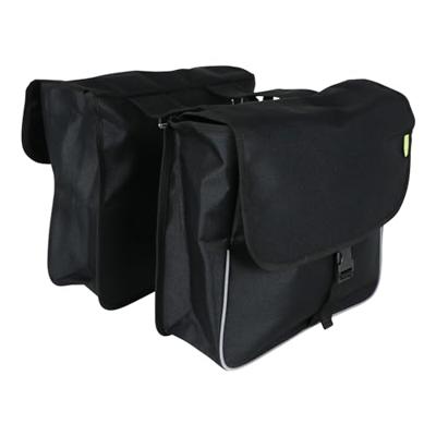 Dresco Basic shopper dubbele fietstas 32 liter nylon zwart