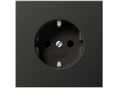 Jung LS990 wandcontactdoos 1-voudig met randaarde en kinderbeveiliging antraciet