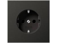 Jung LS990 wandcontactdoos 1-voudig met randaarde en kinderbeveiliging antraciet - thumbnail
