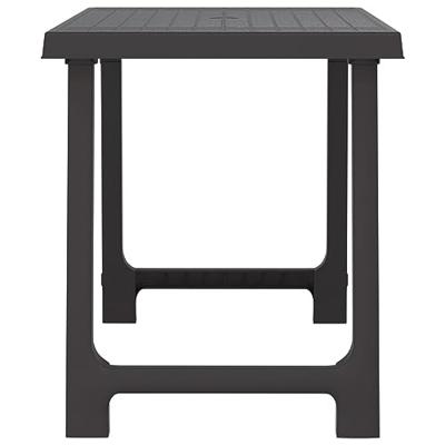 Campingtafel hout-look 79x56x64 cm PP antracietkleurig