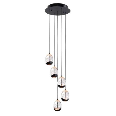 Highlight HanglampClear Egg zwart 5-lichts - H5457.20