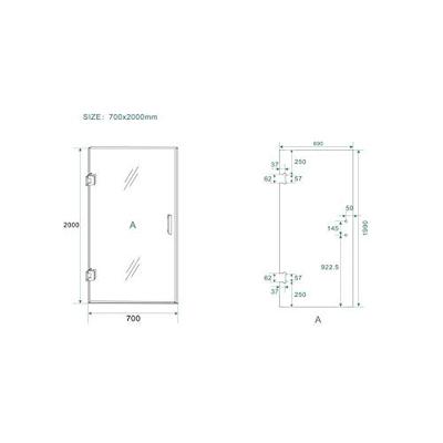 Wiesbaden profielloze nisdeur 700x2000 8 mm NANO glas