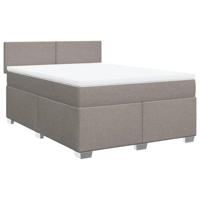 Boxspring met matras stof taupe 140x200 cm - thumbnail