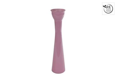 Vaas Florero glossy roze glas 9x9x30cm