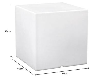 Witte lichtgevende kubus 40 cm E27 lamp