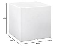 Witte lichtgevende kubus 40 cm E27 lamp - thumbnail