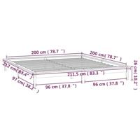 Bedframe LED massief hout zwart 200x200 cm - thumbnail