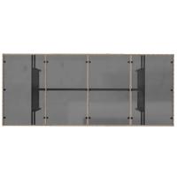 Tuintafel met glazen blad 190x80x74 cm poly rattan beige - thumbnail