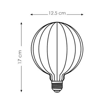 Edison Vintage E27 LED filament lichtbron - Amber - 12.5/12.5/17cm - G125 Global - Vintage LED lamp - Dimbaar - 4W 400lm 2700K - warm wit licht - geschikt voor E27 fitting