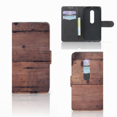 Motorola Moto G 3e Generatie Book Style Case Old Wood