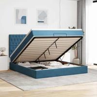vidaXL Ottoman bed met matrassen 180x200cm fluweel donkerblauw, bedframe, ottoman bedframe, bedframe met opbergruimte onder het bed - thumbnail