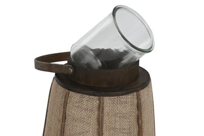 Kaarshouder Home ESPRIT Natuurlijk Jute Bamboe 30,5 x 30,5 x 56,5 cm