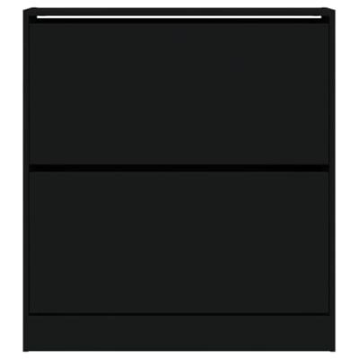 Schoenenkast 80x21x87,5 cm bewerkt hout zwart