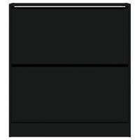 Schoenenkast 80x21x87,5 cm bewerkt hout zwart - thumbnail