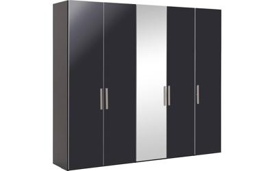 Goossens Kledingkast Easy Storage Ddk, Kledingkast 253 cm breed, 220 cm hoog, 4x draaideur en 1x spiegel draaideur midden Goossens Kledingkast Easy Storage Ddk, Kledingkast 253 cm breed, 220 cm hoog, 4x draaideur en 1x spiegel draaideur midden