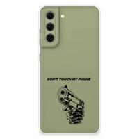 Samsung Galaxy S21FE Silicone-hoesje Gun Don't Touch My Phone - thumbnail