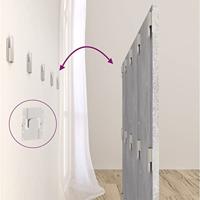 Hoofdbord met kastjes bewerkt hout betongrijs - thumbnail