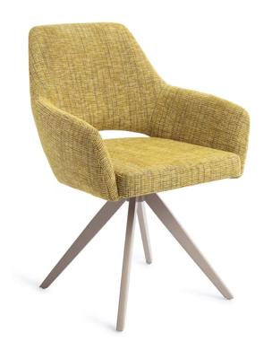 Jesper Home Eetkamerstoel 'Yanai' Turn Beige, kleur Lemon Lines