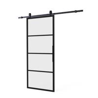 Intersteel DIY schuifdeur Cubo incl. mat glas 2150mm + zwart ophangsysteem Basic Top - thumbnail