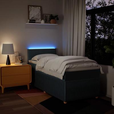 Boxspring met matras stof blauw 140x190 cm - thumbnail