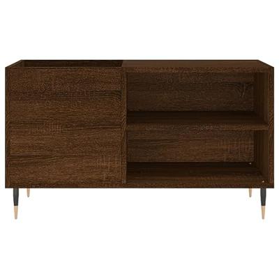 Platenkast 85x38x48 cm bewerkt hout bruin eikenkleur