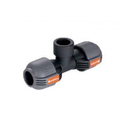 GARDENA t-stuk 25 mm x 3/4" binnendraad verbinding (zwart/grijs, 2790-20)