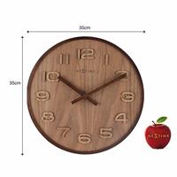 NeXtime ne-3096br wandklok dia. 35 cm, hout, bruin, &apos;wood wood medium&apos; - thumbnail